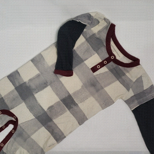 3/$30 BURTS BEES BABY Buffalo Check layered Footless Organic Cotton Onesie